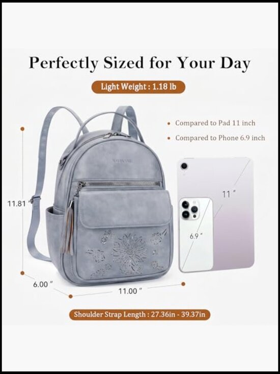 Mini PU Leather Backpack Purse Lightweight Daypack Convertible Shoulder Bag main image 2